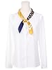 Elerevyo Women Contrast Color Polka Dots Printed Scarf, 27.6x27.6 Square Satin Symmetrical Neck Scarves Neckerchief Navy Blue Yellow 70x70cm/27.6x27.6(LxW) #1