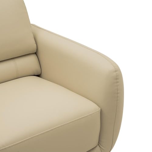 Image of Wakefit Sofa Set | 5 Year Warranty | Sofa 1 Seater, 1 Seater Sofa for Living Room, Wooden Sofa Set, Single Seater - Solomon(Robin : Beige)