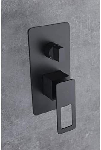 IMEX - Conjunto de ducha empotrada techo - Griferia empotrada baño con rociador cuadrado y mango de ducha Serie Estocolmo Negro mate BDES37-6NG