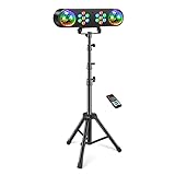 DJ Lights with Stand, ValaVa Party Bar Light, Rotating Ball Disco Lights & Corlorful Par Lights, Stage Lighting System Sound Activated, for Bar Gig Move Band Dance Wedding Halloween Christmas Gift