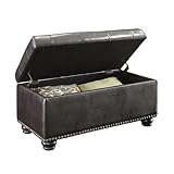 Convenience Concepts Designs4Comfort 7th Avenue Storage Ottoman, Espresso Faux Leather