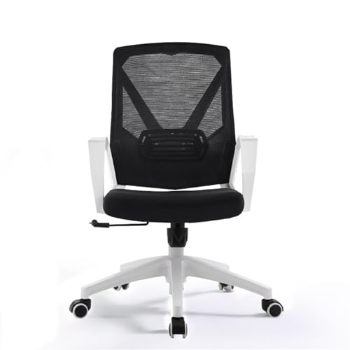 Sillas de Trabajo giratorias Profesionales, ergonómicas y Ajustables, con Respaldo Medio de Malla y Ruedas, para Estudio, conferencias y Escritorio de computadora (Negra).