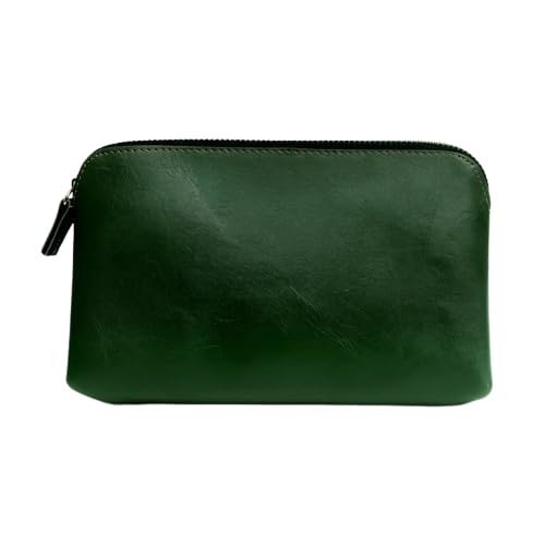 The Messy Corner Zipper Pouch for Women | PU Leather Makeup & Toiletry Bag with Name Tag & Charm | Travel Vanity Organizer for Cosmetics, Skincare & Accessories | Forest Green-image-44