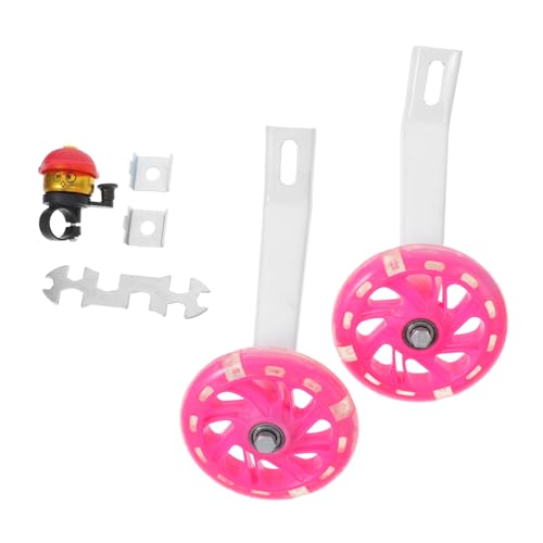 INOOMP 1set ruedas de entrenamiento para bicicleta con soporte trípode y luces intermitentes, ruedas auxiliares para niño y niña, fáciles de instalar para equilibrio y confianza miniatura 1