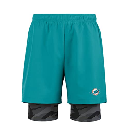 FOCO Miami Dolphins NFL Mens Team Color Camo Liner Shorts