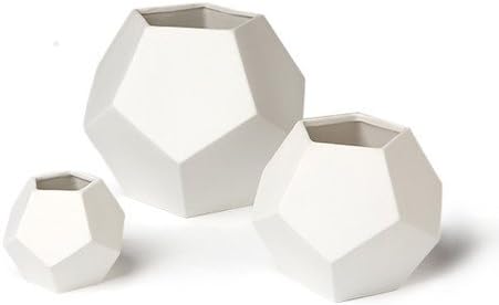 White Faceted Vase, Small