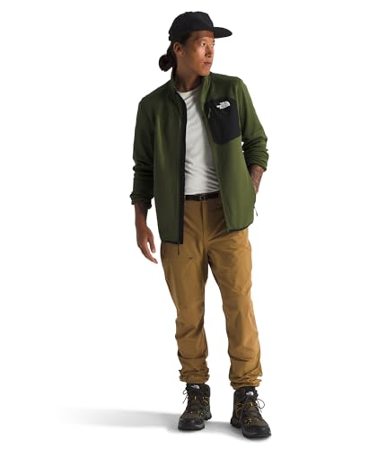 Image of THE NORTH FACE Men's Crest Full Zip Jacket | Water Repellent Fleece Coat, Double Layer Stand Collar & Zip Hand Pockets