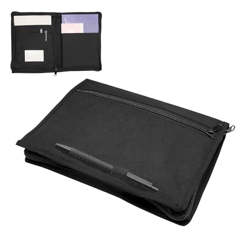 AMSGANK Pochette pour Véhicule Noir Porte-Documents à Compartiments Multiples Organisateur de Boîte à Gants pour Voiture Sac à Documents pour Factures...