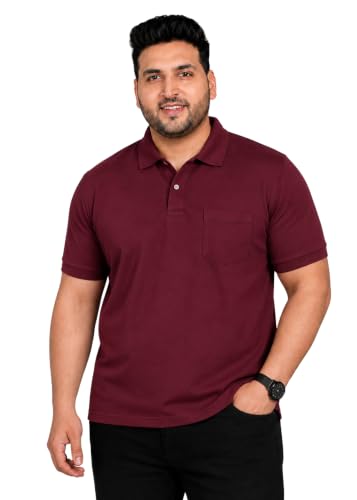 Image of INKKR Plus Size Solid Men's Polo Neck T-Shirt