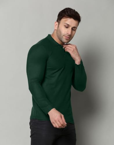 Image of INKKR Full Sleeve Men's Solid Polo Neck T-Shirt Combo