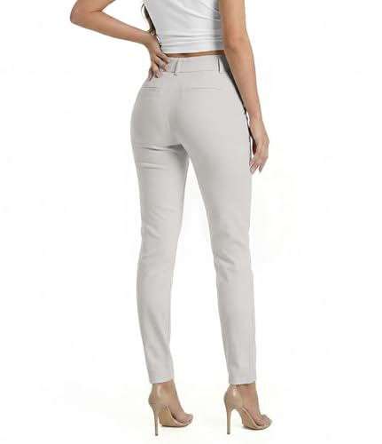 Image of Hybrid & Company Women's Work Chino Pants | Super comfy stretch fabric, flat front design, tailored fit, suitable for office, work, casual wear, and everyday comfort
