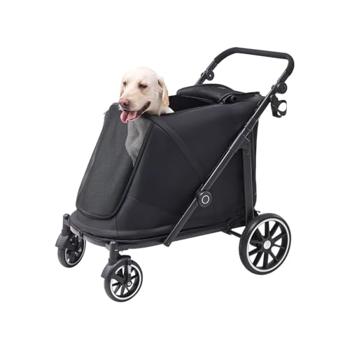 Image of Dog Stroller for Large Dogs (Black, Large Pet Stroller)
