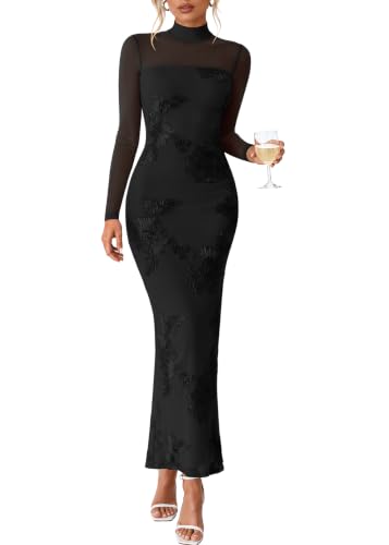 Womens Cocktail Long Sleeve Maxi Dress - image 1