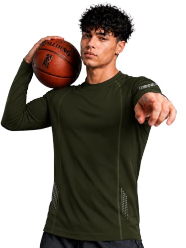 Image of EYEBOGLER Men's Full Sleeve Round Neck Activewear T-Shirt | Dry Fit Sports Top for Gym, Running & Training | Breathable Stretch Fabric | Athletic Fit for Workout & Outdoor Activities