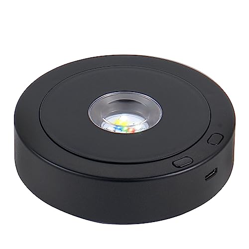 EUSTUMA Socle d'affichage LED rotatif, support d'affichage en cristal lumineux coloré, adapté aux œuvres d'art sphériques en cristal de verre, décoration de fête...