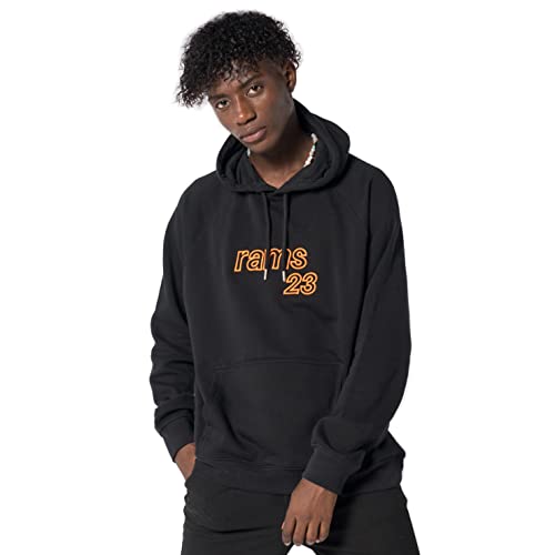 Sweat à capuche confortable XL noir broderie 3D pour éviter le froid