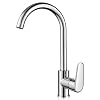 Solepearl Küchenarmatur, 360° Drehbar Küche Mischbatterie Wasserhahn mit Hoher Auslauf Messing Einhandmischer Waschbeckenarmatur Spültischarmatur Armatur Mischbatterie für Küche, Chrom G3/8