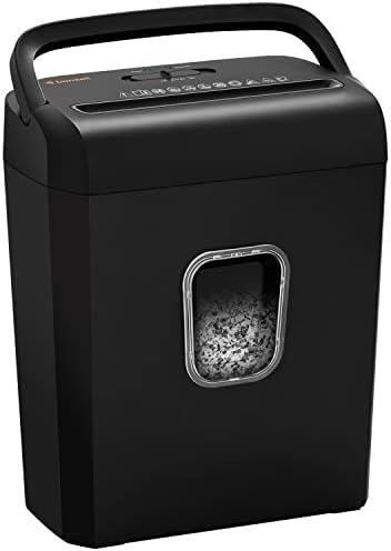 Bonsaii 6-Sheet Micro-Cut Paper Shredder, P-4 High-Security for Home & Small Office Use, Shreds Credit Cards/Staples/Clips, 2.9 Gallons Transparent Window Wastebasket, Black (C234-A)