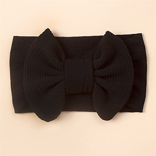 Baby Headbands Elastic Cute Bows Head Wrap Stretchy Knot Headbands with Hair Bows Hairbands Hair Bows Headbands (Black, One Size)3
