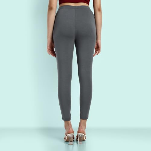 Image of ONE SKY Women Ankle Length Leggings | Premium Cotton Modal Spandex Blend | High Waist Stretchable & Bio-Washed Fabric | Colour-Lock | Ethnic Leggings for Women