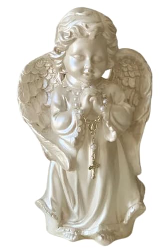 Anjo Decorativo em Gesso, 20 cm Altura x 10 cm Largura, Branco co...