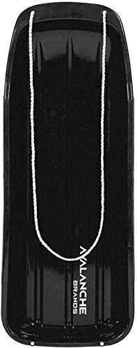 Avalanche Brands - Classic Downhill Toboggan Snow Sled Includes Pull Rope and Handles (Black 35") - Fit for 2 Riders