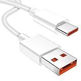 USB Type-C ケーブル 1M 120W 6A Xiaomi用急速充電ケーブル 約20分で80%充電 for Xiaomi 12 11t pro/POCO F4 GT ハイパーチャージ/Turbo Charging データ転送 Redmi Note 11/Black Shark 5/5 Pro/Xiaomi Pad 5/Mi 12/Mi 11 Lite 5G/12s ultra適用 120W/67W/33W多対応 Galaxy Xperia Huawei Oppo Androidにも対応 タイプC 充電ケーブル