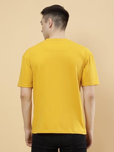 Image of POCKMAN Oversized Fit Mens Round Neck Cotton Blend Half Sleeve Plain T-Shirts.