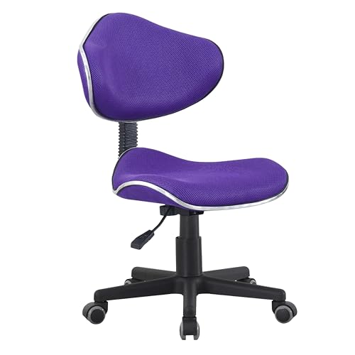 Miroytengo Silla de Escritorio Bambola para Oficina en Estilo Moderno en Color Morado con Estructura Metal Negro 53x82x53 cm