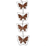 Honseadek Cadena de lluvia de jardín, pieza decorativa, campanilla de viento de mariposa de metal para espacios al aire libre, resistente a la intemperie, sonido de viento relajante, 16 x 14 x 5 cm