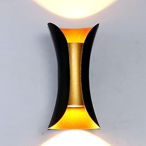 Applique Murale Interieur 10W Moderne de Lampe Applique Murale Exterieur Up Down Lampe Murale en Métal 3000K Blanc Chaud Décoratif d’intérieur Pour Chambre Maison Couloir Salon