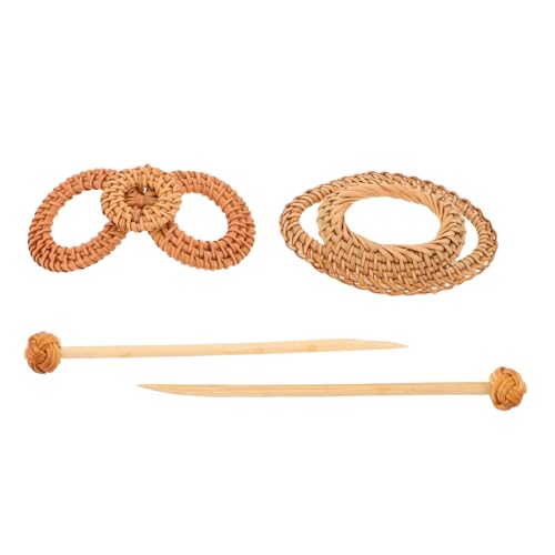 Pasadores de ratán COLLBATH trenzados a mano, accesorios artesanales premium para cabello de mujer