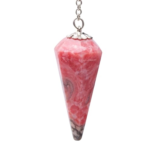 Image of Rhodochrosite Pendulum Dowsing Tool - Natural Crystal Pendulum for Spiritual Guidance - Premium Dowser Pendulum for Accurate Divination and Energy Healing - Perfect for Energy Healing