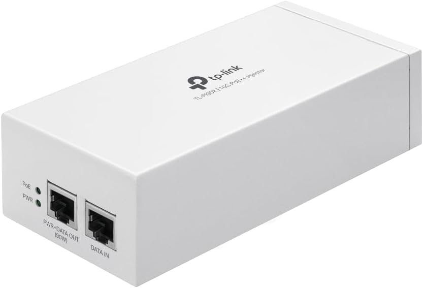 TP-Link TL-PI90X 802.3 bt/at/af 10G PoE Injector | Non-PoE to PoE Adapter | Supplies up to 90W (PoE++) | Plug & Play | Desktop/Wall-Mount | Distance Up to 328 ft. | UL Certified