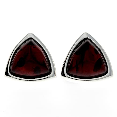 SilverAmber Jewellery UK Mujer plata de ley Triangular Amber