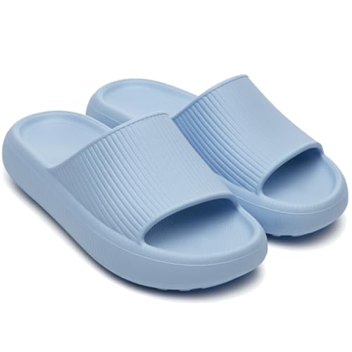 Chinelo Slide Nuvem Feminino Conforto Leve e Macio Antiderrapante 911-GG (Azul Bebê, 37-38)