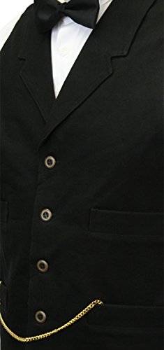 Historical Emporium Men's Cotton Canvas Casual Work Vest, Victorian Old West Edwardian Classic Waistcoat2