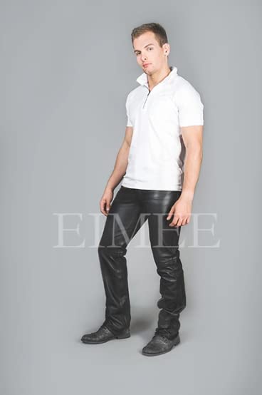 Handmade Black Leather Pants for Men Real Leather Leggings for Men TRIS2