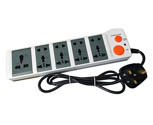 Catchex UK Plug Top Extension Board, 1.4 Meter Wire, 1 Switch and 9 Sockets (Heavy Duty)