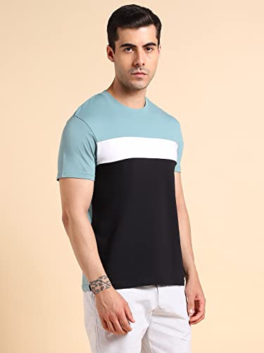 Image of Dennis Lingo Men's Cotton Slim Fit Solid T-Shirt (Round Neck)