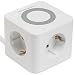 Produktbild FeinTech NLG00900 Mehrfach-Steckdose 3-Fach mit 3 x USB und induktiver Ladefunktion Wireless Charging Ladegerät Steckdosenwürfel Flachstecker, weiß