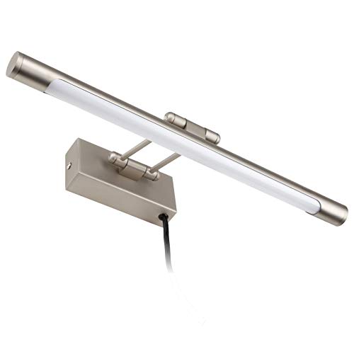Leonlite Led Picture Light Fixtures 15.75 Inch, Cri90+, Swivel Full Metal Artwork Light With Adjustable Swing Arm, 8W, Plug-In & Hardwired Gallery Light, 3000K Warm White, Satin Nickel #TOP18