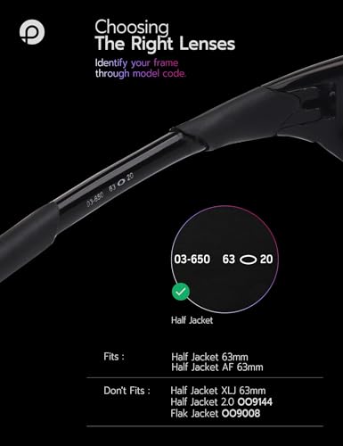 Image of Replacement Lenses & Rubber Kits for Oakley Half Jacket 60mm Sunglass - Precision Fit, UV Block & Impact Resistant