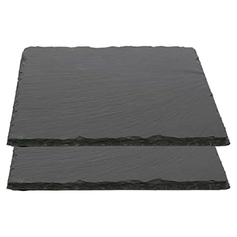 Plato Llano de Pizarra Natural para Servir Alimentos - 2 Unidades Cover