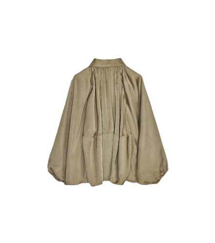 OPCAKM Women's Oversized Bomber Jacket Revers Puffed Lightweight Coat Dolman Sleeve Cropped Zip Up Flowing Top2