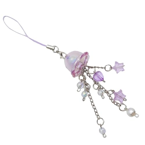 Crystal Keychain Star Heart Phone Holder Sweet Punk Purple Fringe Keychain
