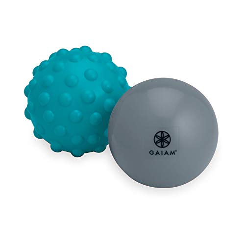 Gaiam Restore Hot & Cold Therapy Massage Balls, Blue/Grey