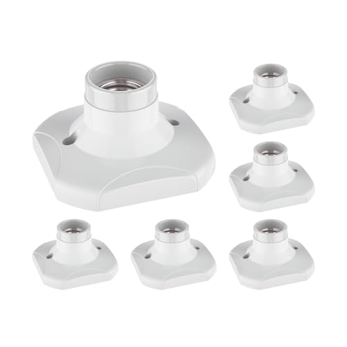 ledscom.de 6 piezas portalámpara de techo ELEKTRA, blanco, 1x E27 máx. 60W
