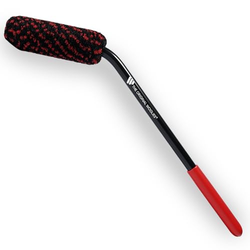 Wheel Woolies Caliper & Spoke Brush - 18 Angled Wheel Cleaning Brush for Rims Spokes & Brake Calipers | Slim No-Scratch Rim Brush with Anti-Slip Grip Handle | Made in USA