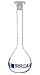 EISCO Volumetric Flask, 100ml - Class A, ASTM - Tolerance ±0.08ml - Polypropylene Stopper - Single, White Graduation - Borosilicate Glass